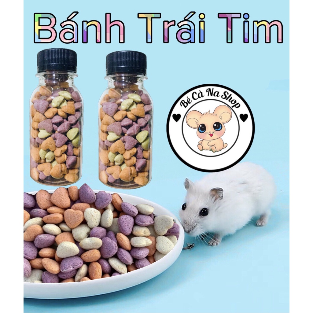 bánh trái tim rau củ ,thức ăn mài răng cho hamster thỏ bọ sóc chinchilla [bé cà na ]