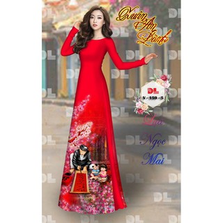 Vải áo dài phong cảnh