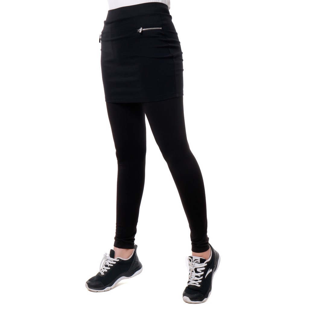 Quần váy nữ Narsis P6051 thun nỉ đen khóa kéo