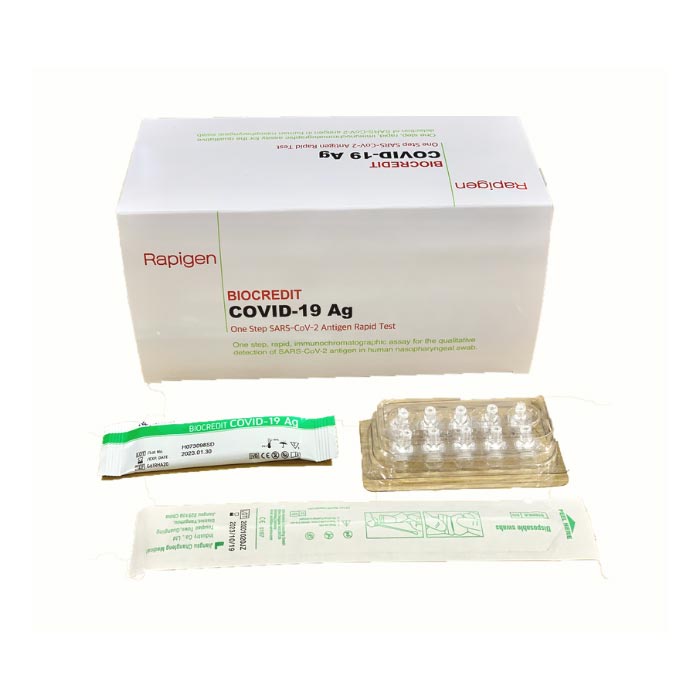 1 hộp 20 kit test nhanh mũi Covid-19Ag Biocredit chính hãng Hàn Quốc