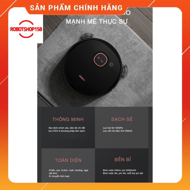 [Mã ELMS5TR giảm 5% đơn 5TR] Robot hút bụi lau nhà ECOVACS DEEBOT T5 MAX - Hàng nguyên seal 100%- Tặng App Ecovacs Home