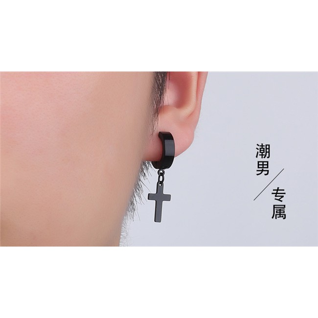 Khuyên Tai Thép Titan Không Xỏ Lỗ Phong Cách Hàn Quốc Cho Nam Nữ