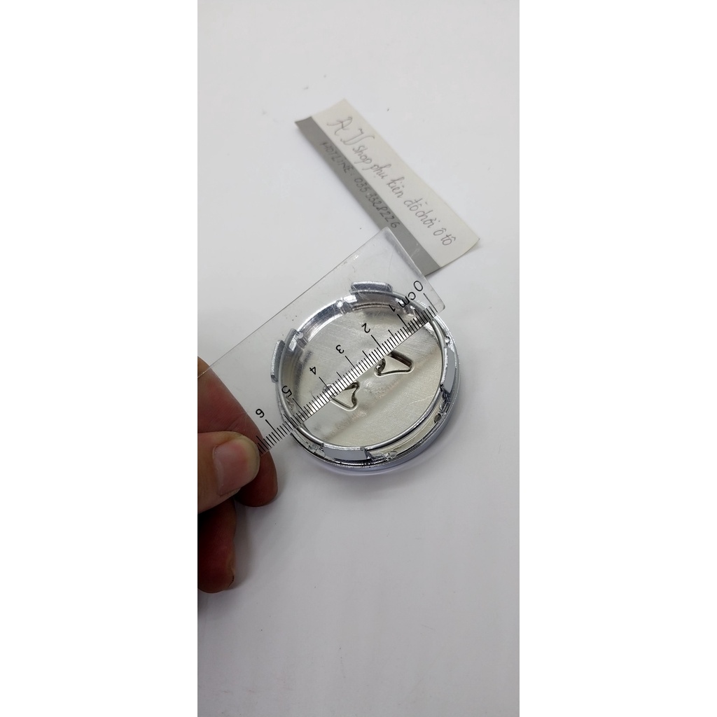 Logo chụp mâm, ốp lazang bánh xe ô tô Hyundai  đường kính 58mm màu trắng