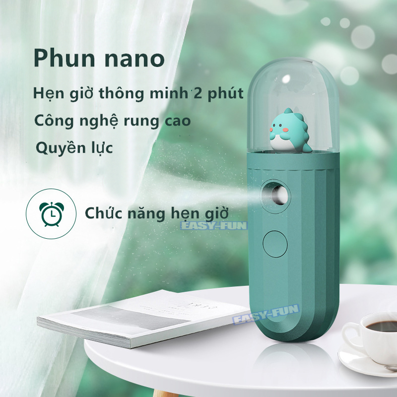 [Động vật hoạt hình mới]Máy Phun Sương Xông Hơi Mặt NaNo Mini Cầm,  usb máy tạo ẩm có thể sạc lại