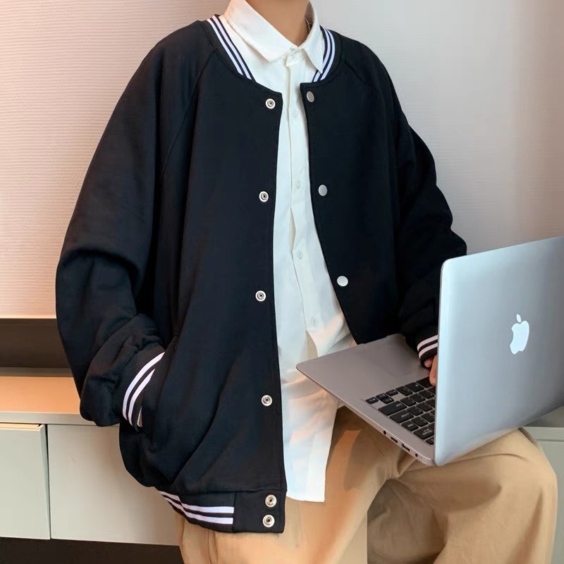 Áo bomber nam nữ phong cách, bộ rhu đông cổ tròn logo burbery KOIP AB060
