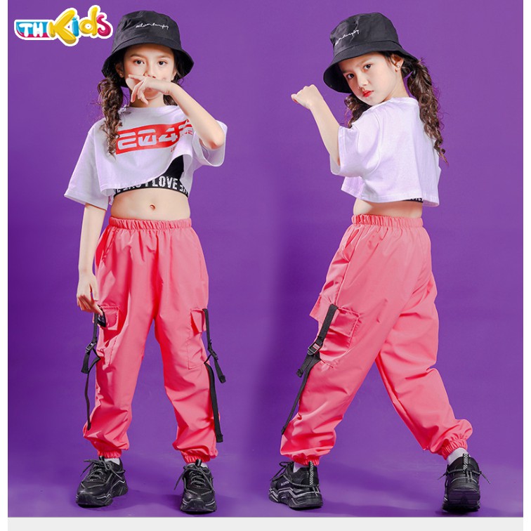 Set đồ nhảy cho bé - Áo 2046 , Ba lỗ đen và quần hồng