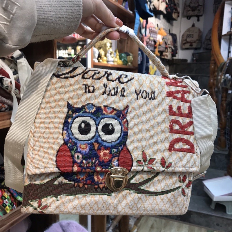 Túi xách rèm - túi cài thổ cẩm