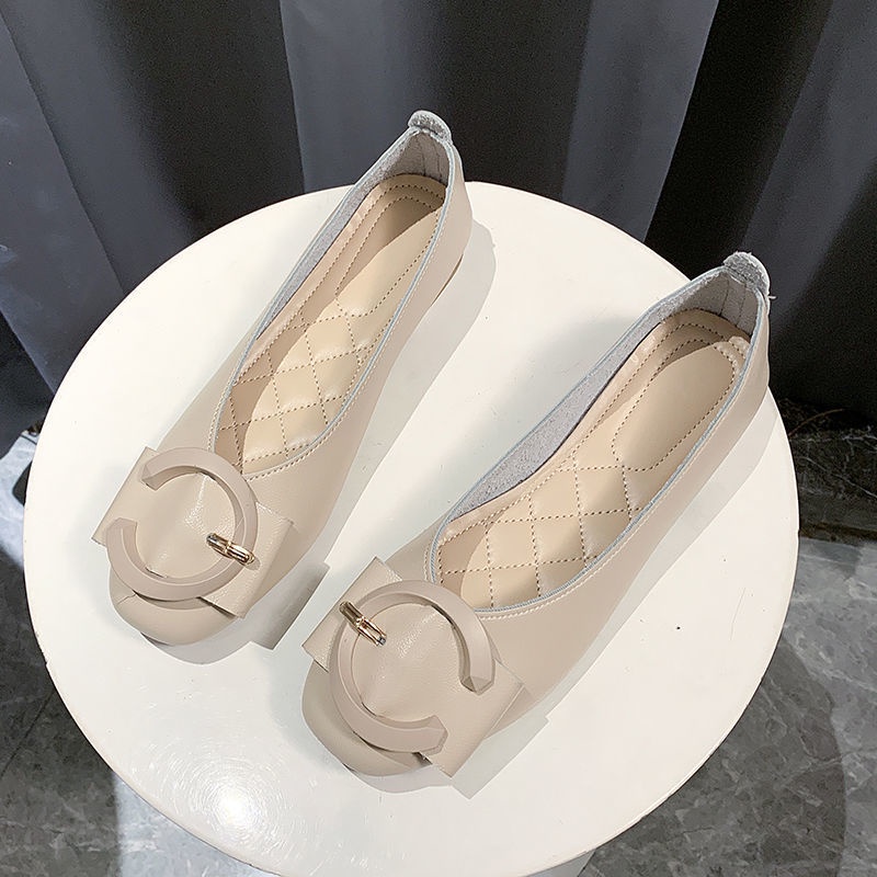 Giày Búp Bê Mũi Vuông Size Lớn 35-43 Thời Trang Mùa Hè Hàn Quốc Cho Nữ Size 41-42