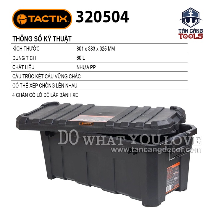 Thùng Đựng Đồ Nghề 60 Lít Tactix 320504