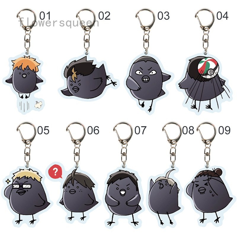 flowersqueen Móc Khóa Hình Nhân Vật Haikyuu Ngộ Nghĩnh Dễ Thương