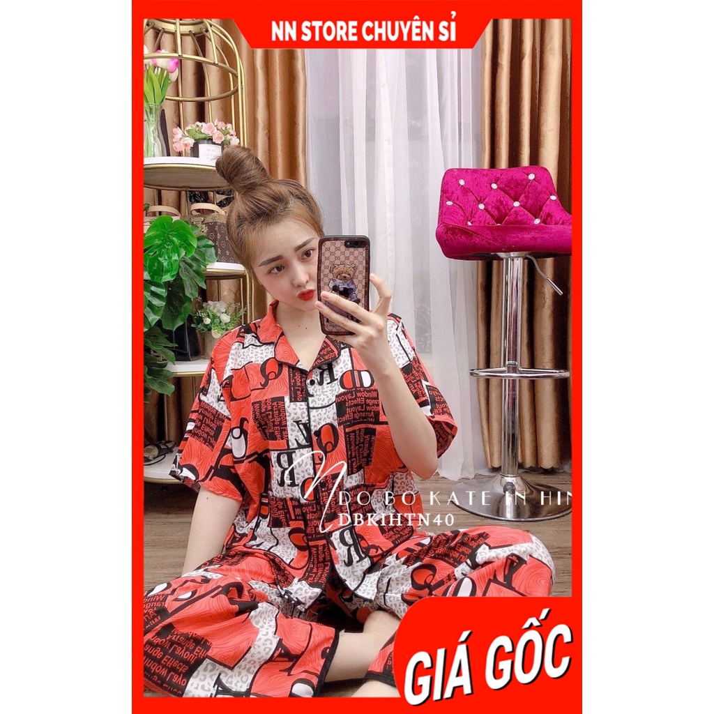 Đồ bộ nữ mặc nhà phom 60kg tay cánh dơi chất kate mềm mịn in hình gấu in hình lập thể dễ thương DBKIHTN