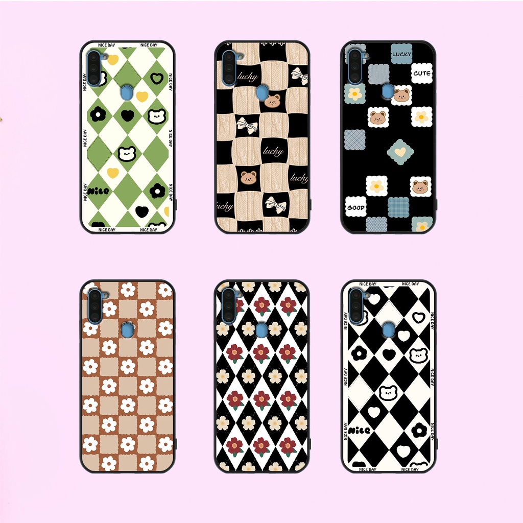 Ốp lưng Samsung A11 - Samsung M11 in họa tiết caro dế thương, cute.