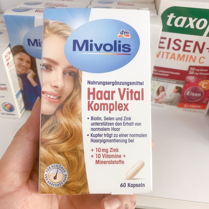 Viên uống dưỡng tóc Mivolis Haar Vital komplex - Hộp 60 viên - Hàng nội địa Đức