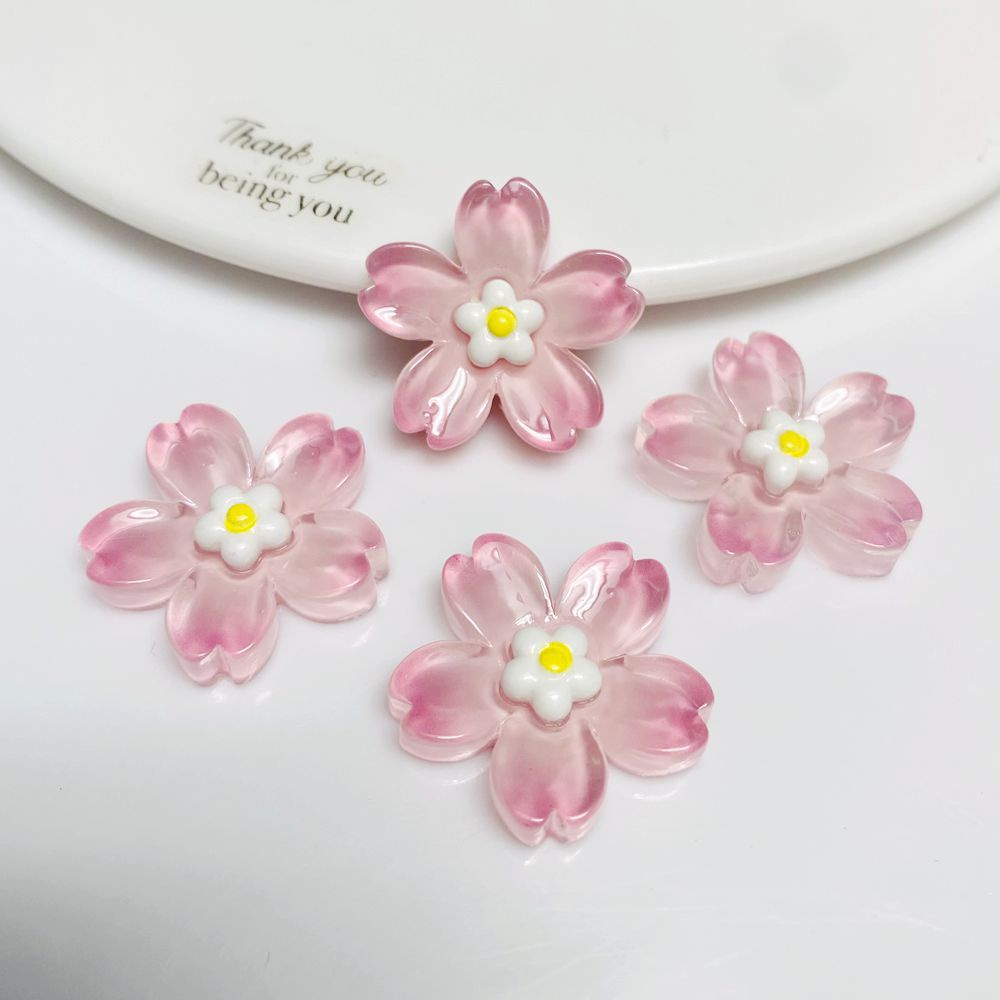 Set 10 Phụ Kiện Trang Trí Tóc/Điện Thoại Hình Hoa Anh Đào Xinh Xắn