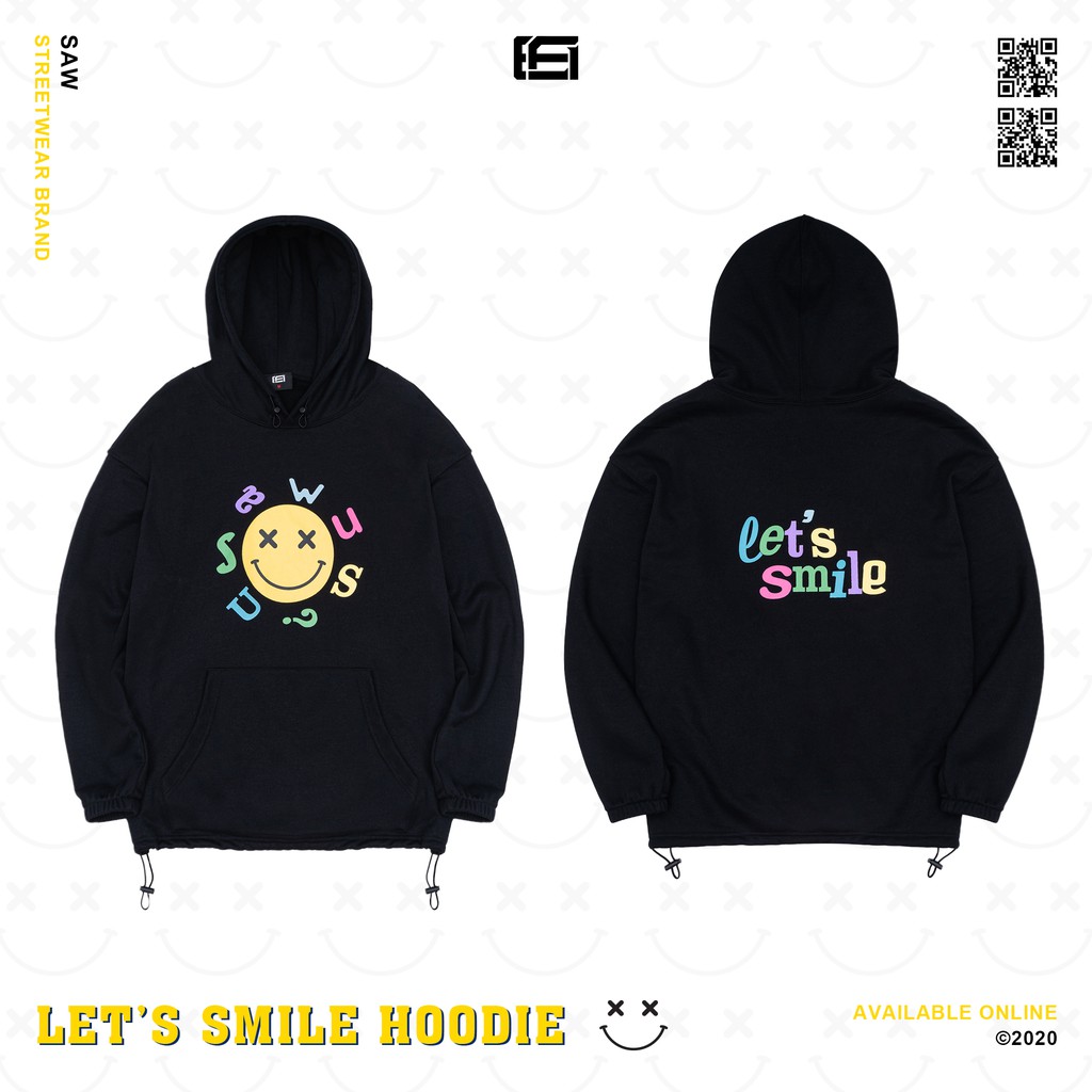 Let's Smile Hoodie màu đen - HD1112020500 | BigBuy360 - bigbuy360.vn