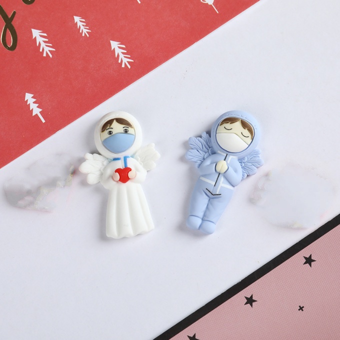 Mẫu charm thiên thần bác sĩ, y tá trong COVID19 cho các bạn trang trí vỏ ốp điện thoại, kẹp tóc, DIY