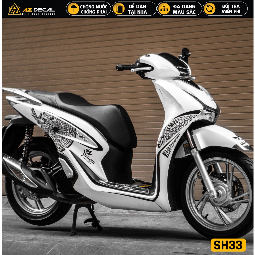 Tem Rời Xe SH Mẫu Trống Đồng | SH33 | Decal Chế Dán SH Chống Nước, Bền Màu, Dễ Dán Tại Nhà