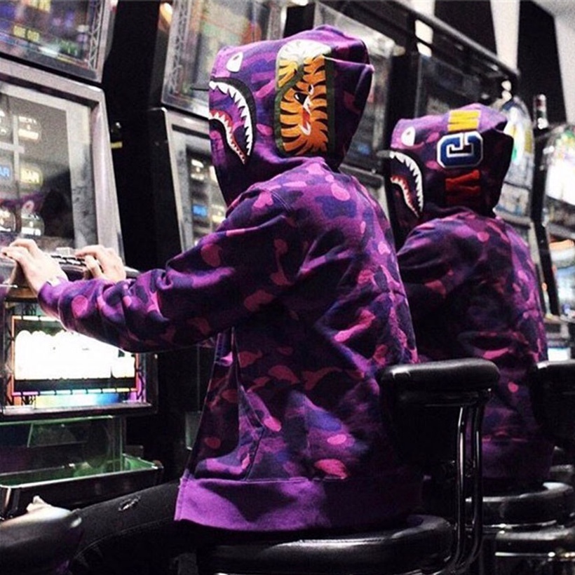 Áo khoác Bape Shark 6 màu Camo, Jacket Bape Hoodiefullzip, Họa tiết thêu, Chất liệu Cotton nỉ chân cua DuSo