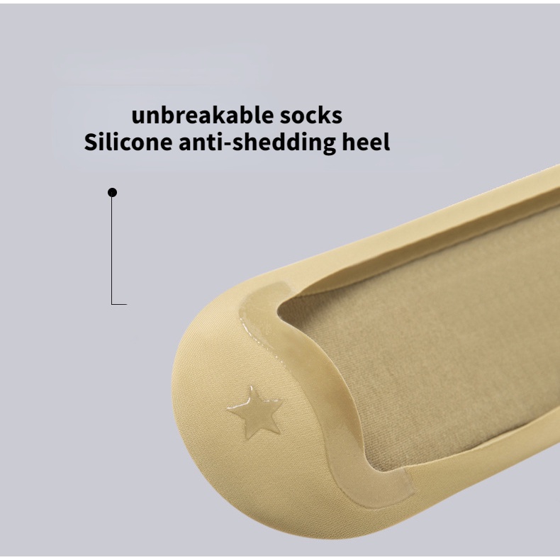 Đôi Vớ Thuyền Màu Trơn Miệng Nông Vô Hình Miệng Nông Bằng Lụa silicone Chống Chảy Xệ Cho Nữ