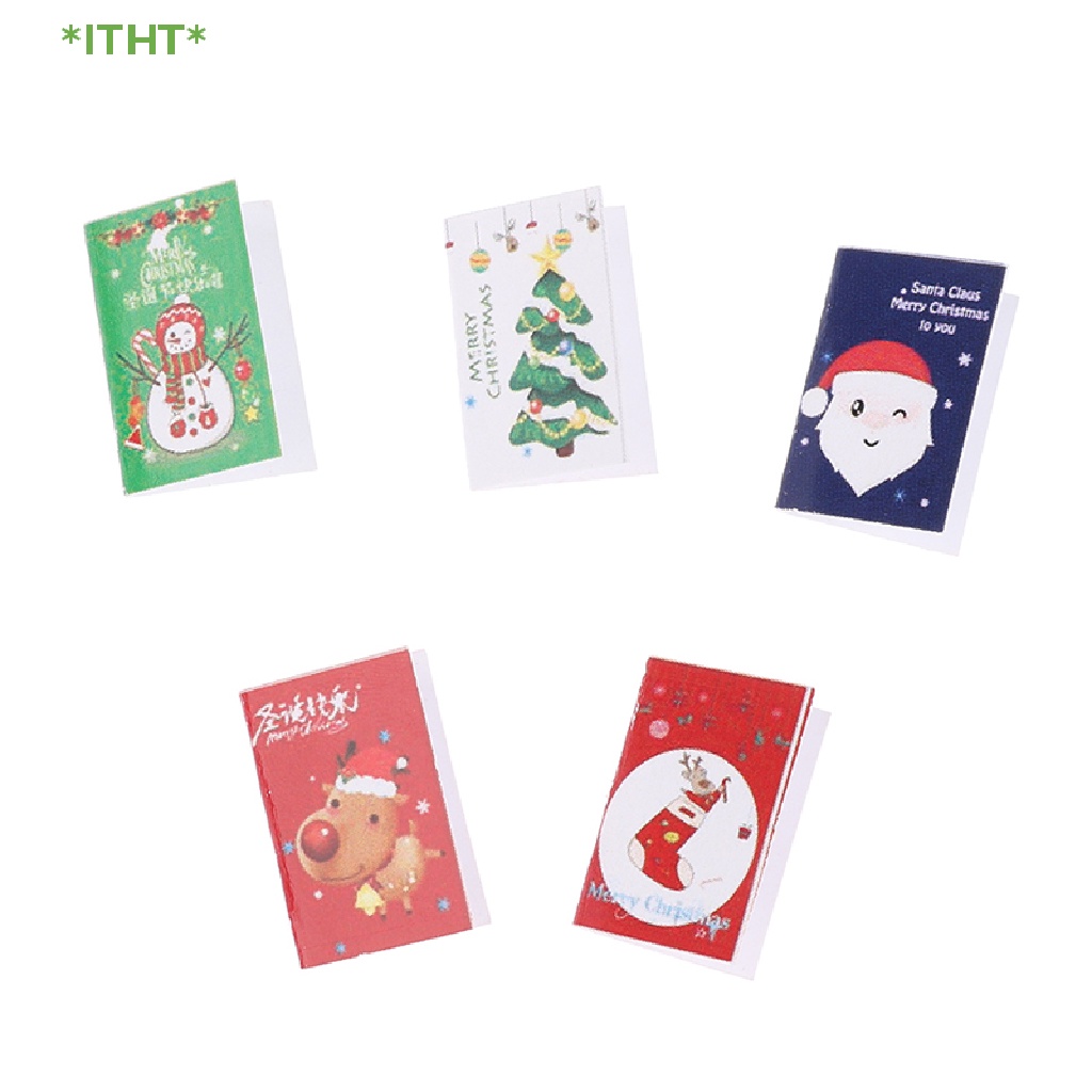 Bộ 5 Thiệp Giáng Sinh Mini 1: 12 Trang Trí Nhà Búp Bê Mới