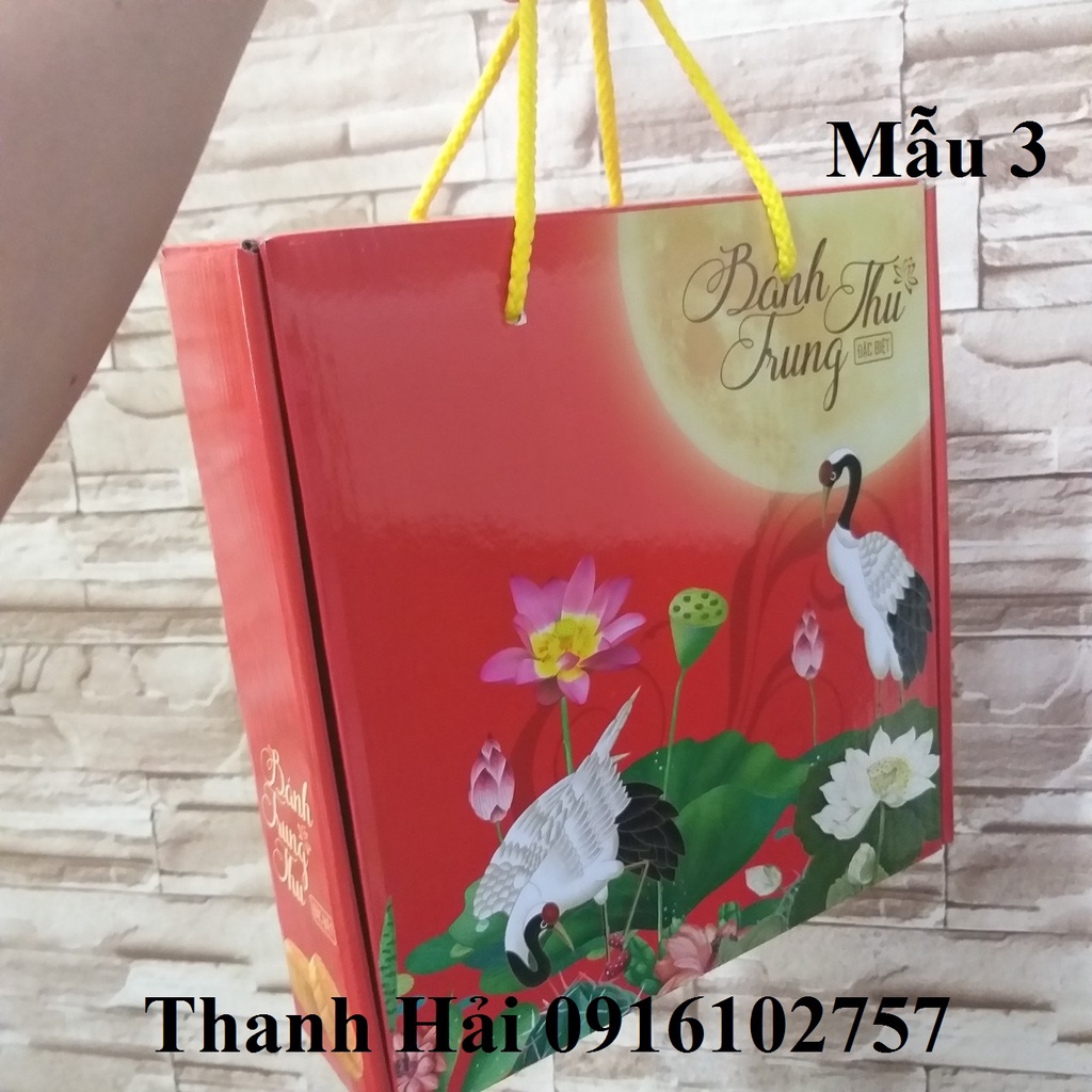 Hộp Trung Thu 4 bánh kiểu VUÔNG - KHÔNG VÁCH NGĂN.
