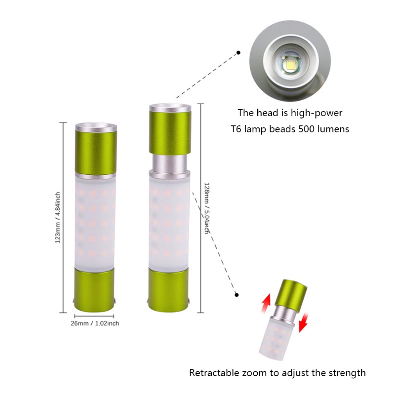 QQ Đèn LED Sạc USB 6 Chế Độ Có Thể Zoom In / Out