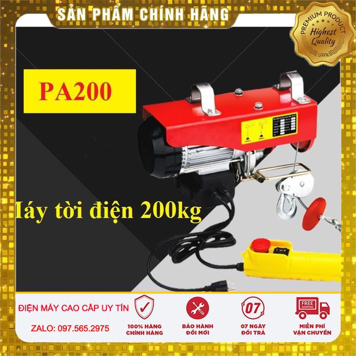 Máy Tời Điện 200kg, tời điện, máy tời 200kg, dây cáp 25m Chính hãng