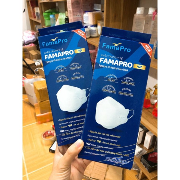 Khẩu trang 4D/KF94 FAMAPRO HÀN QUỐC hàng chuẩn xịn, dày dặn không xù không đổ lông