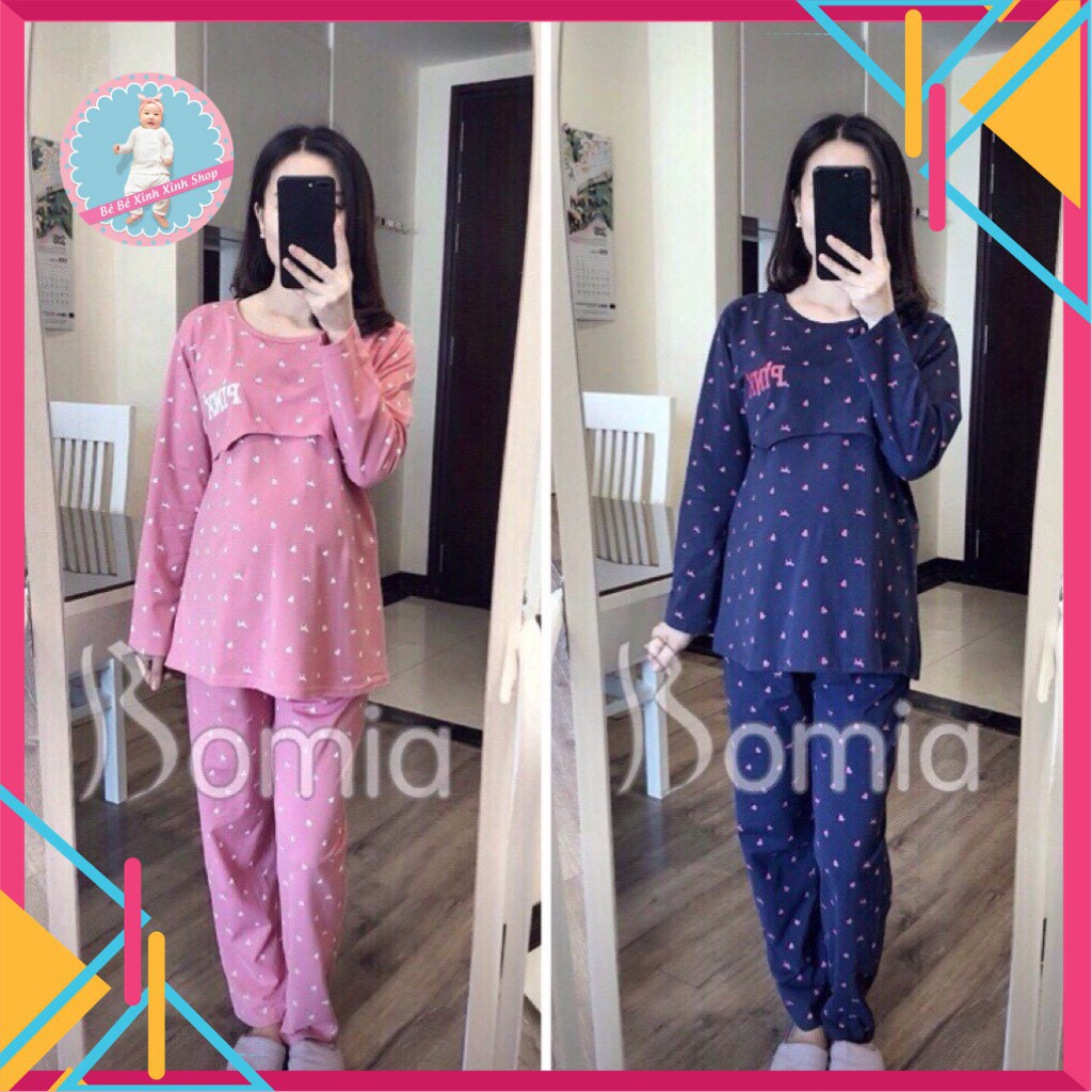 Bộ Đồ Sau Sinh Mặc Nhà Cho Con Bú Lật Ngực, Có Chun Chỉnh, Bộ Pink Dài Tai Siêu Đẹp, Chất Mát Cao Cấp