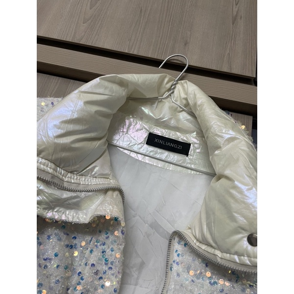 Pass áo phao đính kim sa siêu ấm