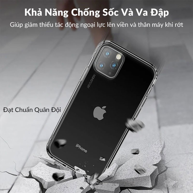 Ốp Lưng Dẻo Trong Suốt Baseus Safety Airbags Cho iPhone 11 Pro Max Chống Sốc, Va Đập, Đạt Chuẩn Quân Đội, Chống Ố Vàng