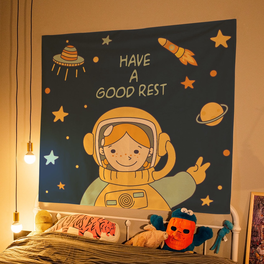 Tranh Vải Treo Tường Trang Trí Phòng Ngủ Họa Tiết Hoạt Hình Xinh Xắn