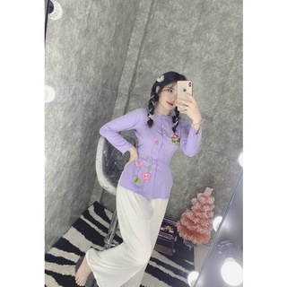 ĐỒ LAM ĐI CHÙA # BÀ BA LỤA THÊU HOA