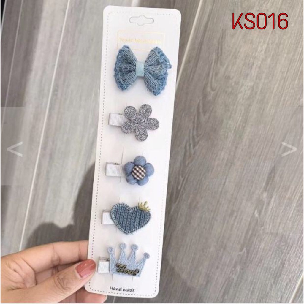 Set 5 kẹp tóc xinh xắn phong cách hàn quốc cho bé yêu hàng cao cấp MiMi Shop