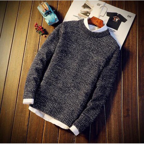 Áo Len Nam Tiêu BASIC MAN cổ tròn from rộng - ALEN TIEU