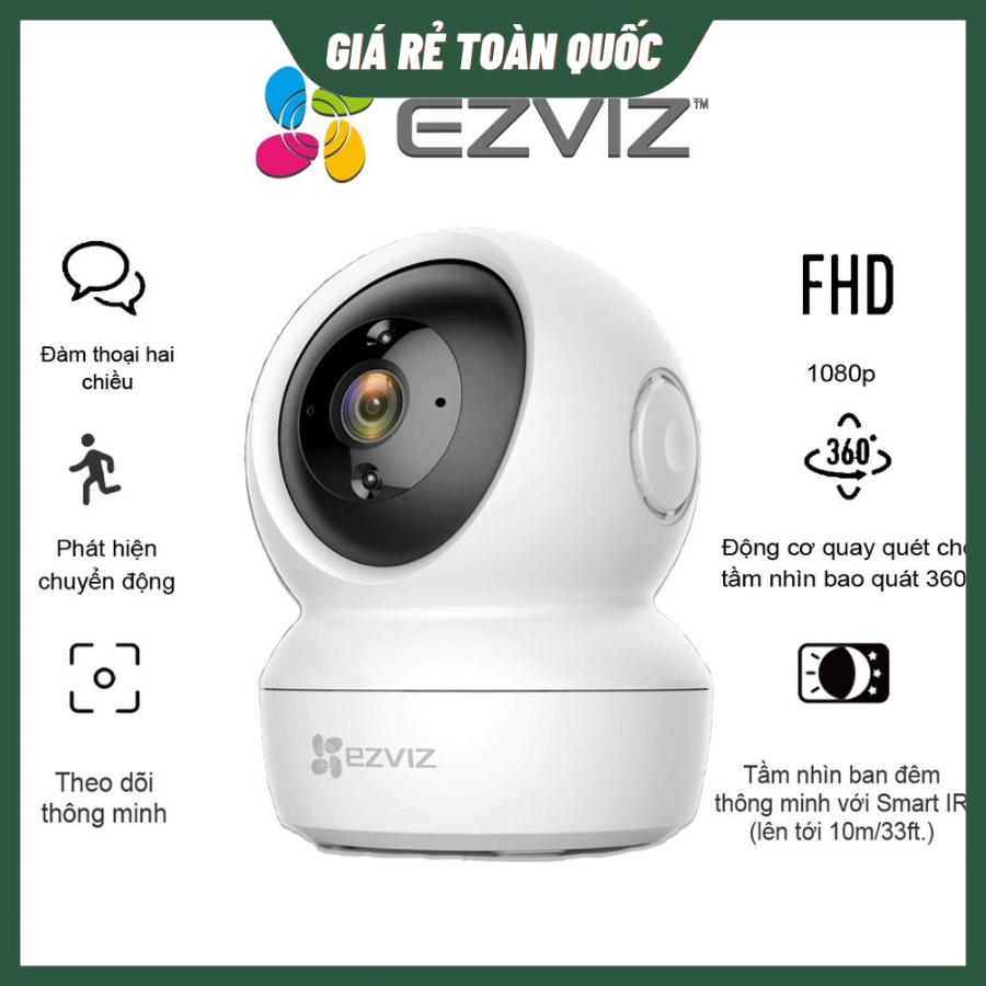 Camera IP Wi-Fi Quay 360° EZVIZ C6N 2MP, Cảm Biến Chuyển Động , Đàm Thoại 2 Chiều - Bảo Hành 2 Năm