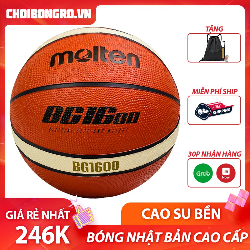 Bóng rổ Molten BG 1600 - Bóng Nhật Bản cao cấp, cao su bền, độ nảy cao dễ chơi | Choibongro.vn