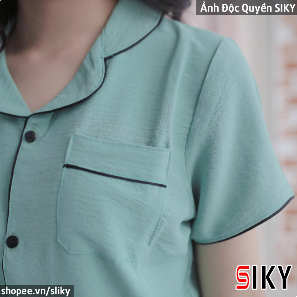 Bộ pijama nữ SIKY cộc tay chất đũi lụa cao cấp | BigBuy360 - bigbuy360.vn