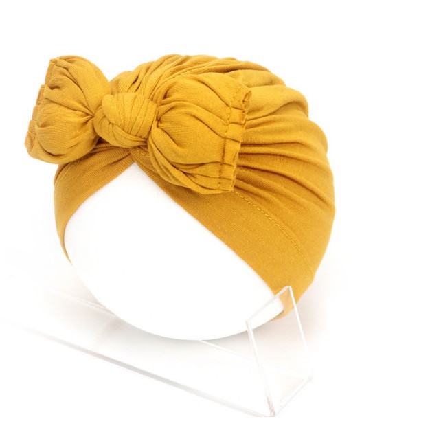 Mũ turban nơ cho bé - Nơ xếp ly (6-24m)