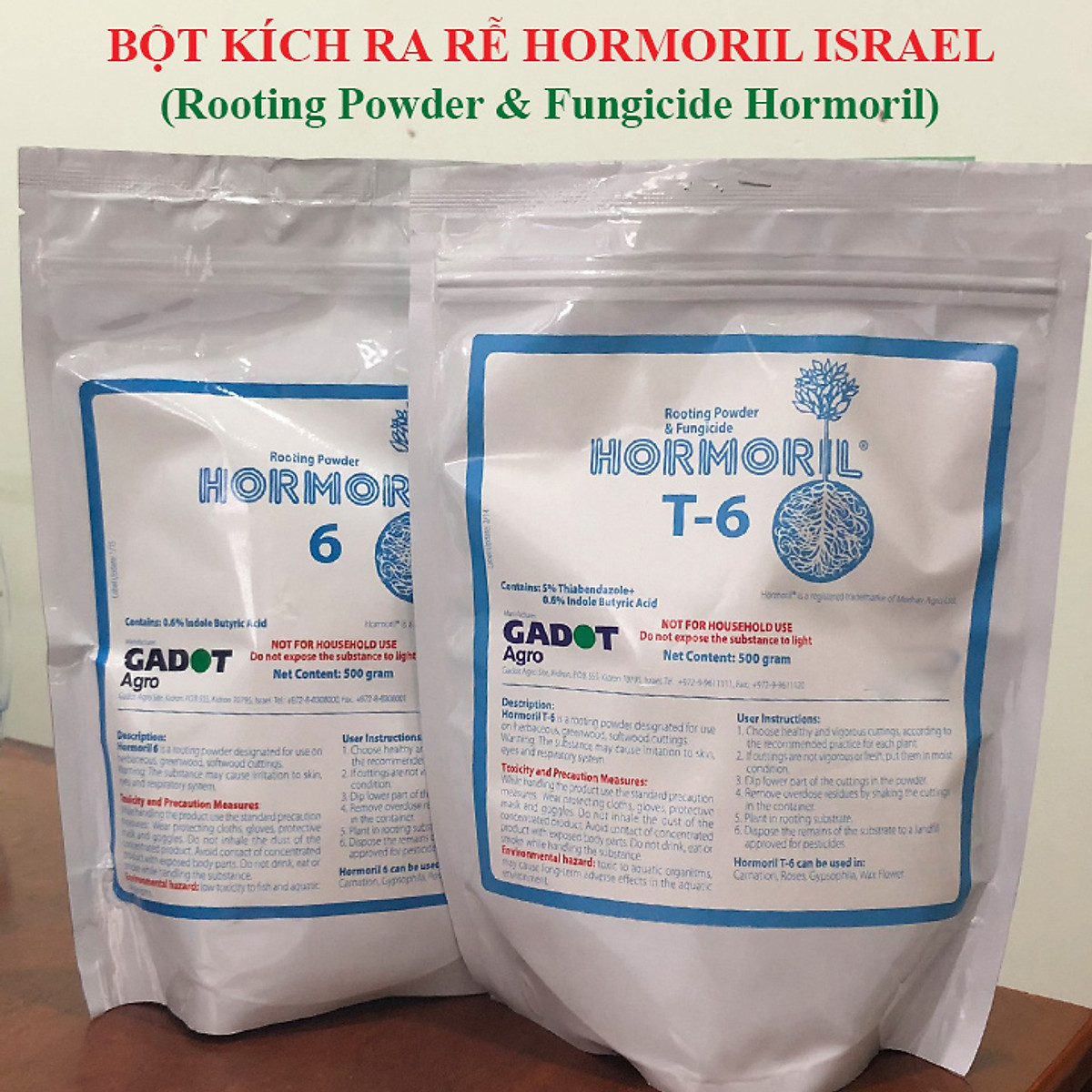 Bột Kích Ra Rễ Israel cho cây Thân Gỗ Hormoril 6, kích thích ra rễ nhanh, sử dụng giâm, chiết các loại cây thân Gỗ