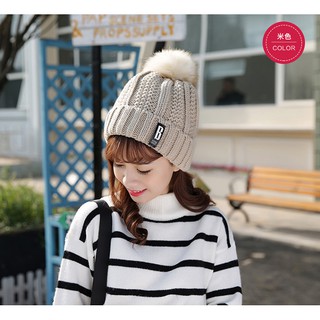 MŨ LEN QUẢ BÔNG CHỮ B