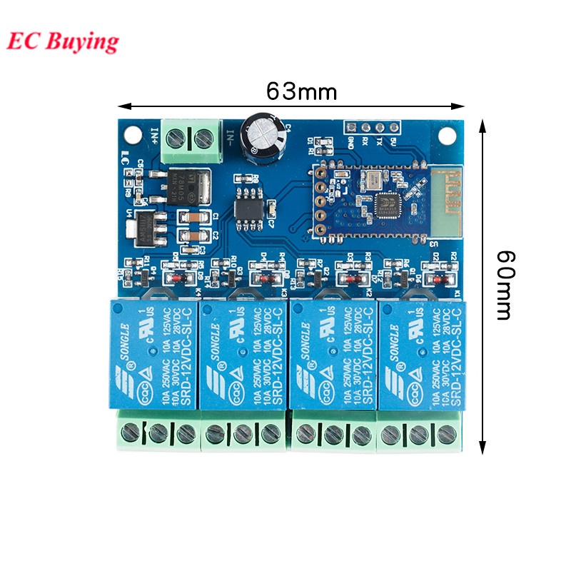 Mô Đun Rơ Le 5v 12v 1 2 4 Kênh bluetooth Thông Minh Điều Khiển Từ Xa Bằng Ứng Dụng Ở Nhà