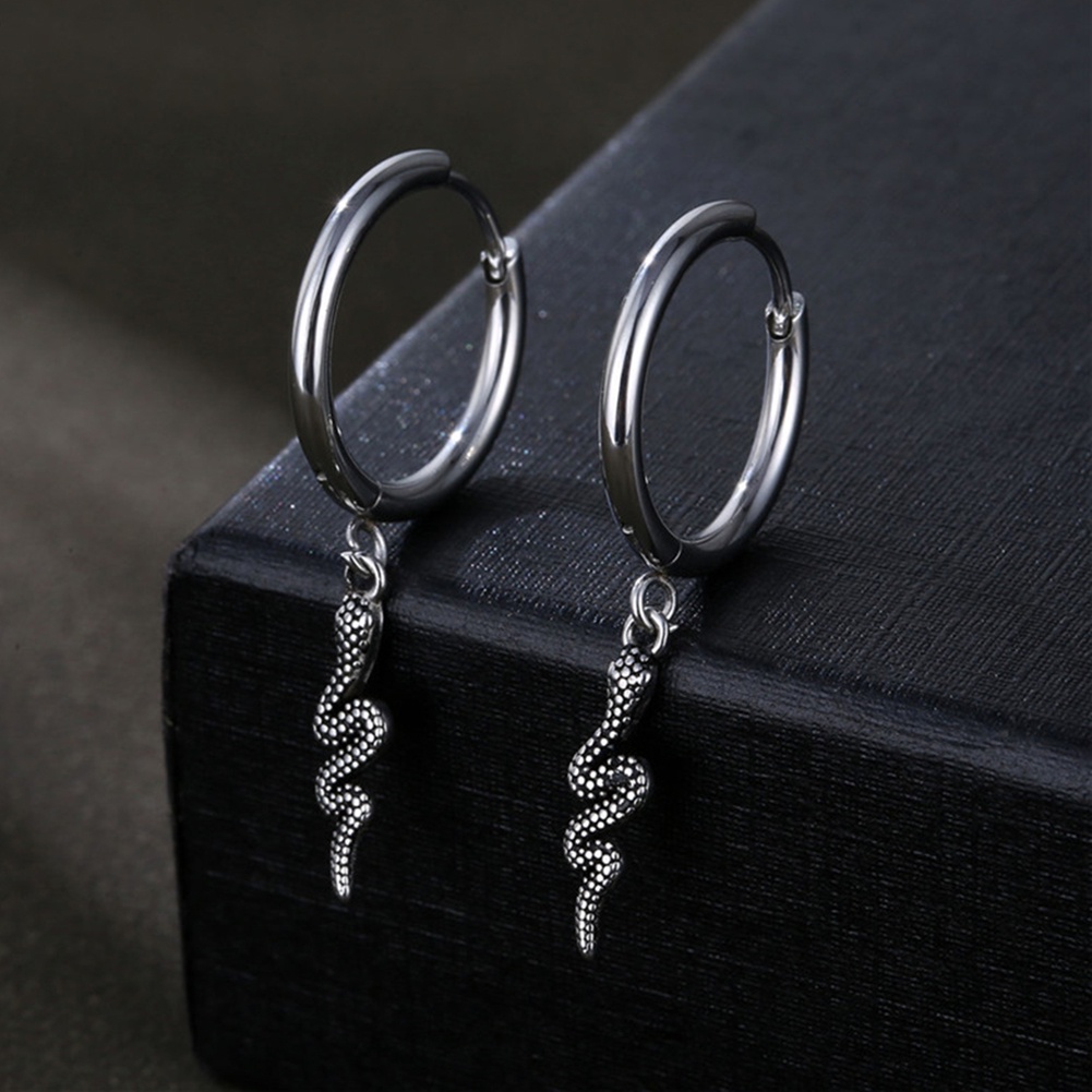 Khuyên Tai Hình Rắn Bằng Thép Không Gỉ Thời Trang Cá Tính Chất Lượng Cao Cho Nam Và Nữ