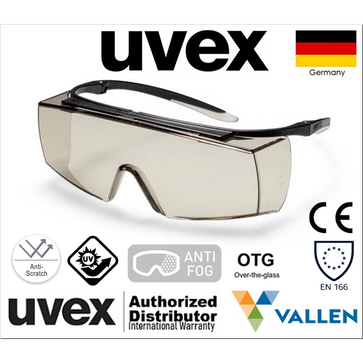 Uvex 9169164 Kính an toàn Over-the-Glasses Super F Thích hợp cho người đeo kính mắt