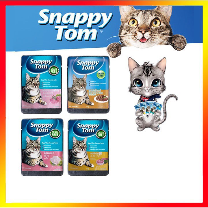 PATE MÈO  SNAPPY TOM  GÓI 85G THỨC ĂN CHO MÈO