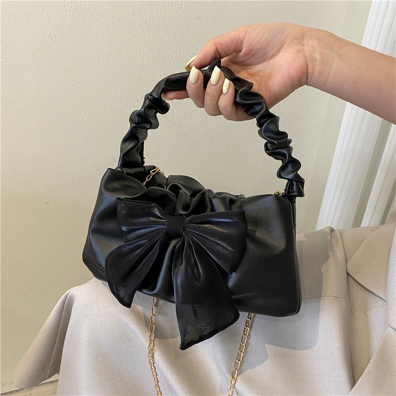 Túi Xách Đeo Chéo Đính Nơ Phong Cách Thời Trang Pháp Hàng Mới 2022 Dành Cho Nữ