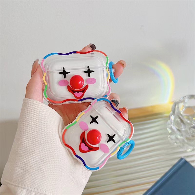 Vỏ Bảo Vệ Hộp Sạc Tai Nghe airpods 1 2 3 pro Bằng tpu Mềm Hình Mũi Hề Dễ Thương