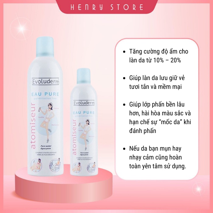 XỊT KHOÁNG CẤP ẨM LÀM DỊU DA EVOLUDERM