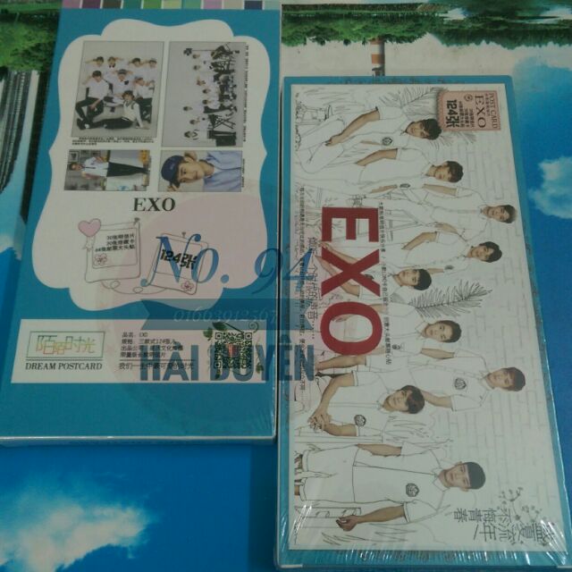 EXO sticker, postcard, lomo (nguyên hộp)