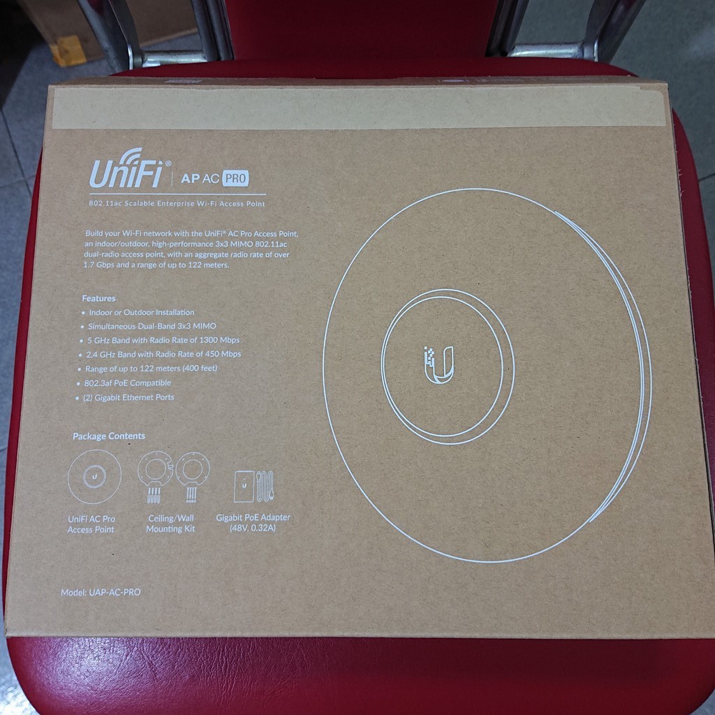 Bộ phát sóng Wifi - Ubiquiti UniFi AP AC PRO - Hàng USA. Hỗ trợ chuẩn AC, tốc độ 1750Mb, Lan 1Gb